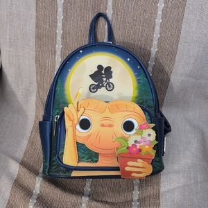 Loungefly Midnight Blue Backpack with Iconic Character and Moonlit Scene